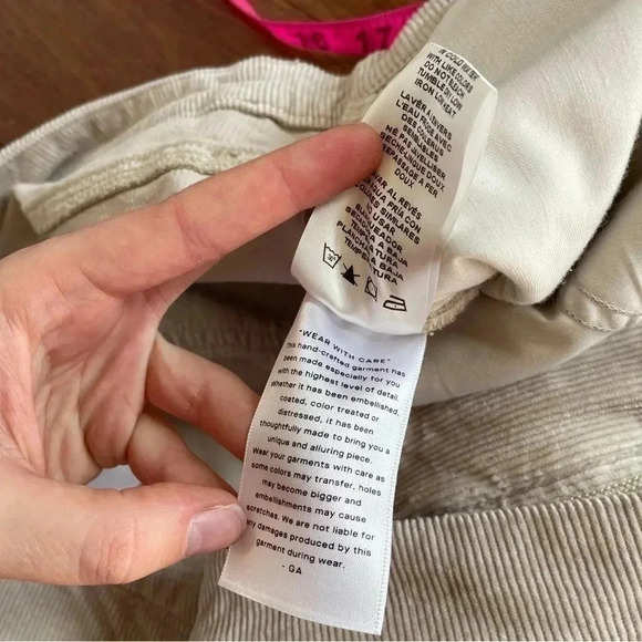 NWT Good American Good Classic Boot Corduroy Pants Cream Tan Stretch Plus Size - Picture 11 of 14